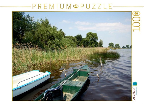 Calvendo Puzzle Boats On The Shore Of Lake Hohennau | 1000 Pieces, Finished Size-image