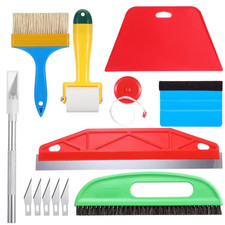 10-Piece Wallpaper Tool Kit with Squeegee Smoother, Seam Roller, Brush for Apply