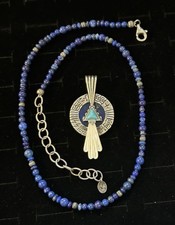 RMT Roderick and Marilyn Tenorio Sterling Silver and Lapis Necklace and Pendant