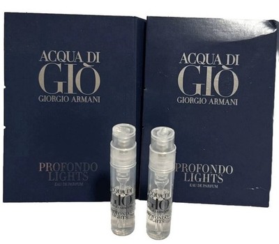 Lot of 2 Giorgio Armani Acqua di Gio PROFONDO LIGHTS EDP Spray Vial 1.2ml Each