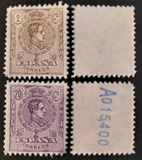 Edifil 289-290 serie completa Alfonso XIII tipo Medallon España 1920.