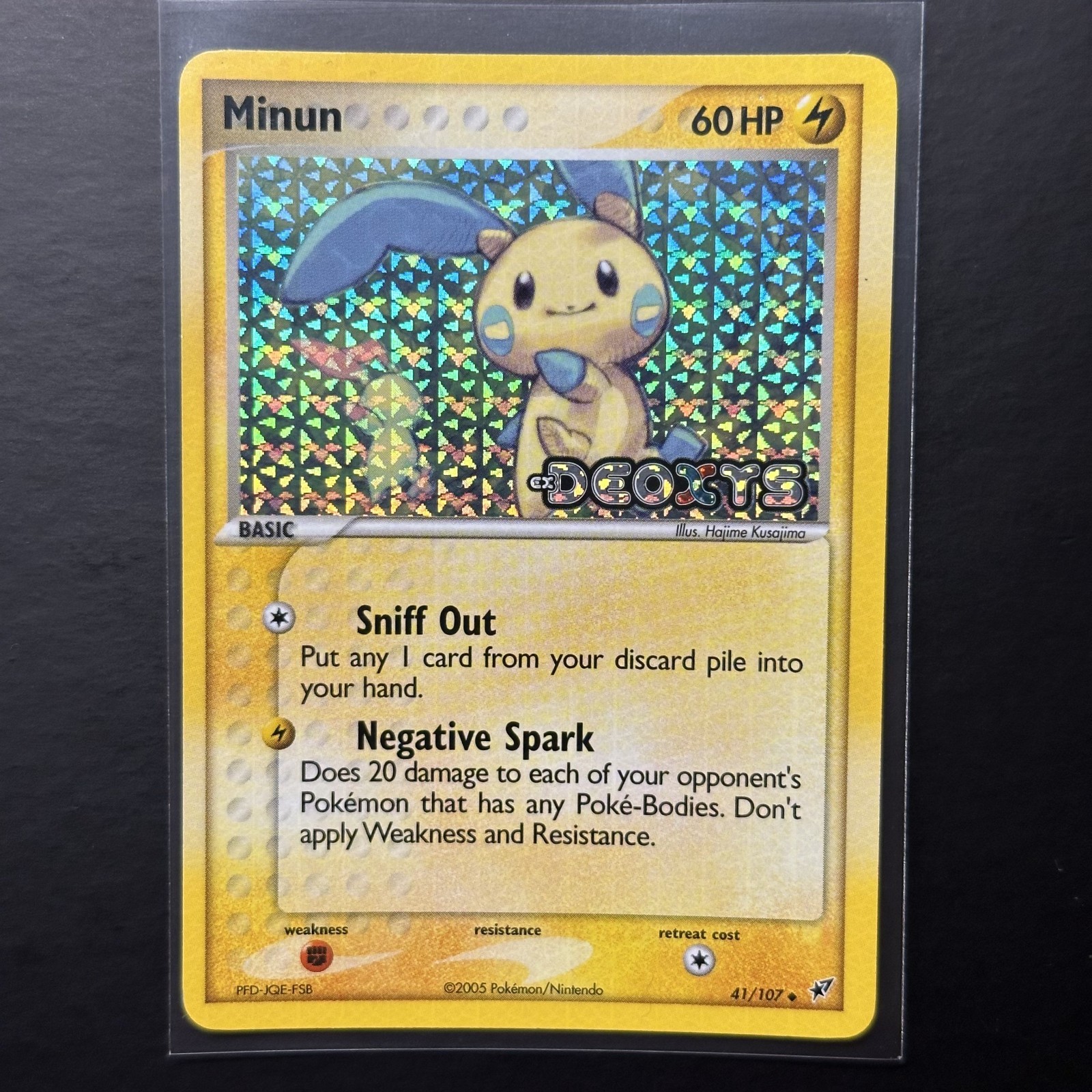 Minun Reverse Foil NM Pokémon EX Deoxys #41 2005