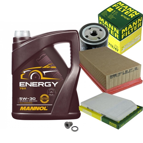 Mann Inspektionspaket 5L Mannol Energy 5W-30 FüR Renault Laguna I 3.0 24V-image