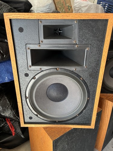 Klipsch Vintage Speakers Pair with Wood Finish and Horn Tweeter