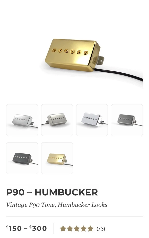 Pastilla de guitarra Lindy Fralin P-90 - tamaño Humbucker PAF - posición del cuello Foto 3 de 3