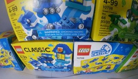 LEGO Classic Retired 4 blue 10706 3 green 10708Creativity Blocks lot of 7