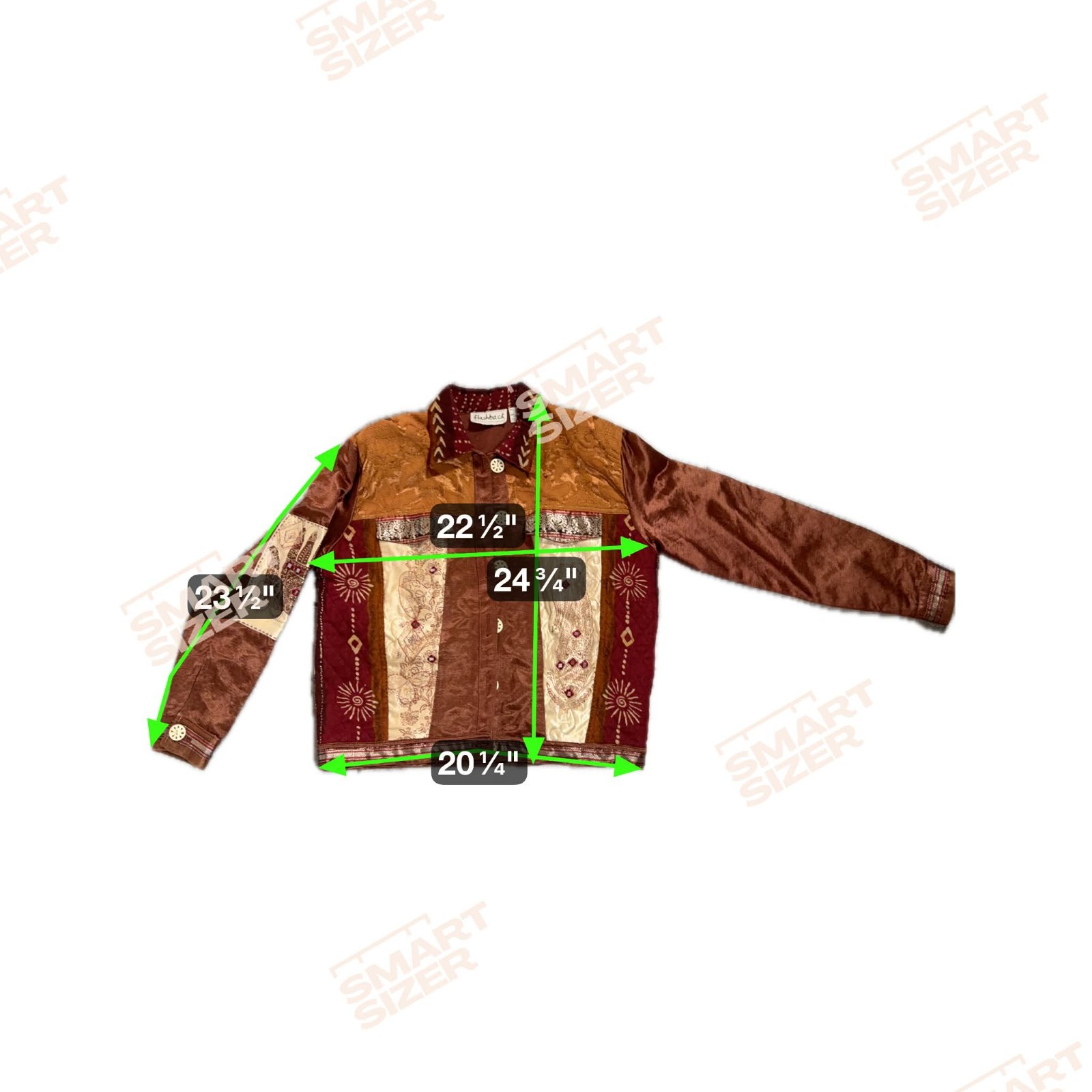 Boho Patchwork Art Jacket Flashback Women Medium … - image 14