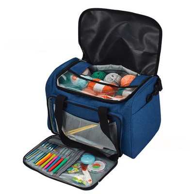 Large Yarn Organizer Bag Knitting Crochet Storage Case Portable Craft Tote