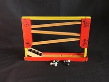 Jodel-Kugelbahn, Vintage Homas, inklusive 10 Murmeln, Holzspielzeug