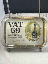 Vintage Glass Vat 69 Scottish Whisky Advertising Paperweight