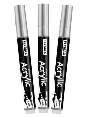Silber Marker Stifte 2,5mm   Permanent Marker Silber Acrylic Wasserbasis Wass...
