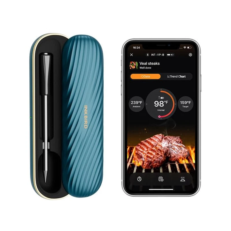 Bluetooth Meat Thermometer with App Remote Control，Ip67 Waterproof Wireless Ther