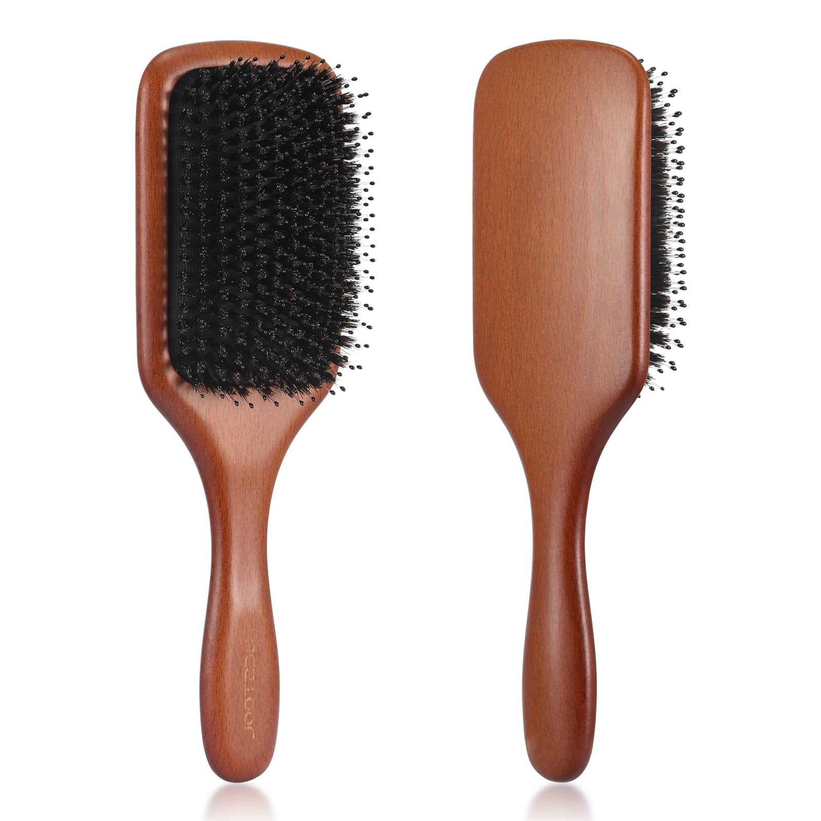 Brosse à cheveux poils de sanglier anti-frisottis pour cheveux épais