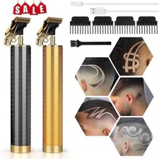 Men's hair clipper with R-shaped sharp angle design and USB charging