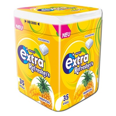 (41,92 /1kg) Wrigleys Extra Refreshers Tropical, Kaugummi, 1 Dose mit 35 Stück