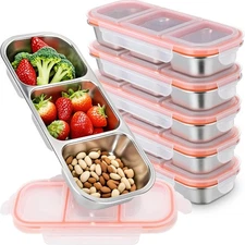 2/4/6Pcs Stainless Steel Snack Containers with Lids for Snacks Meal Prep Takeout