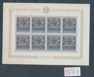 XE75359 Liechtenstein 1973 cv 70 EUR coat of arms XXL sheet MNH