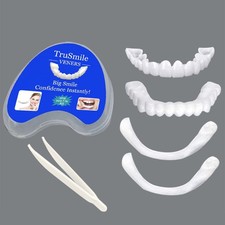 A Set Smile Snap On False Teeth Upper Lower Dental Veneers Dentures Tooth Cover