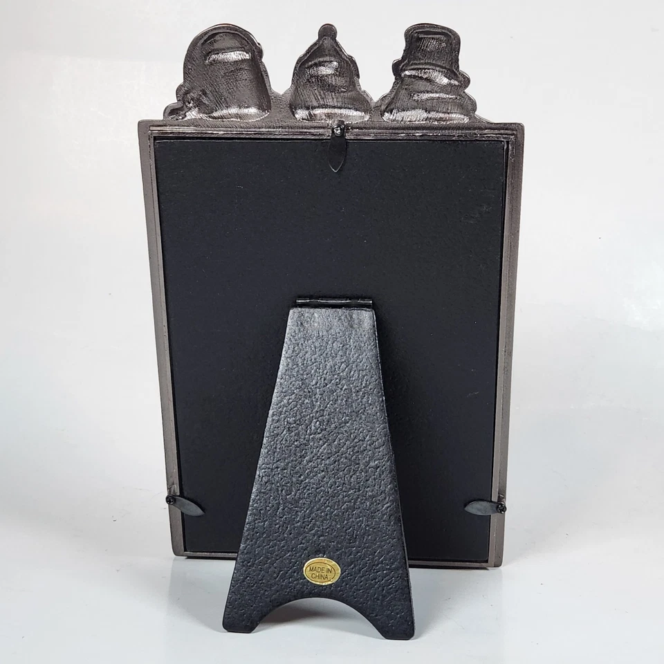 Marco de fotos de Navidad de peltre Kohls 4 x 7 muñecos de nieve pingüino Santa esmalte vacaciones Foto 2 de 2