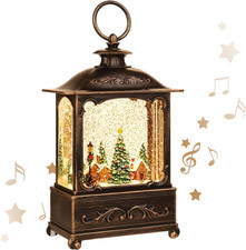 Christmas Village Snow Globe Lantern,Christmas Decorations Indoor Water Lantern