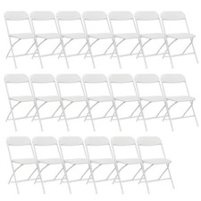 20 PCS Commercial White Plastic Folding Chairs Stackable Wedding Picnic Party