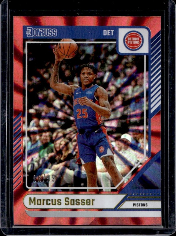 2023-24 Panini Donruss Marcus Sasser Red Laser Holo RC Rated Rookie #/99 Pistons