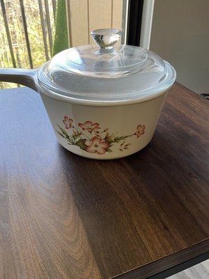 Corning France Casserole/Saucepan with Lid Wild Roses 1.0 L Made In France New