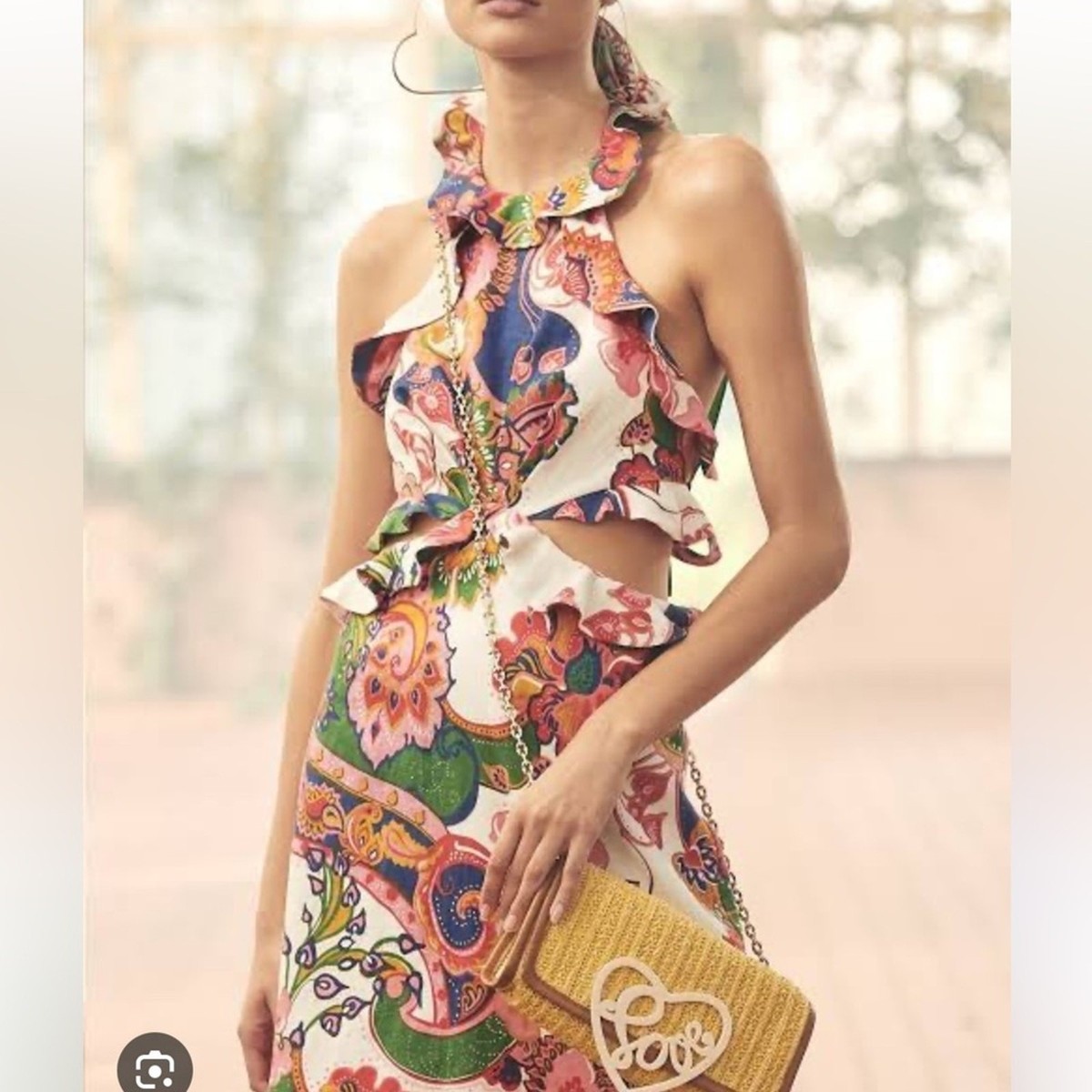 Zimmermann Lovestruck Tie Back Midi Dress in Paisley Floral Size 0 US 4 NWT  $850