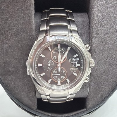 Citizen Eco Drive Watch Men's Titanium Sapphire WR100 B612-S078342 W/Box