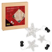 Idena Led Deko Metallsterne Mit Lichterkette 3 Warmweiß Timer Batterie