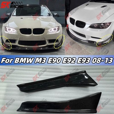 Forged/Carbon Fiber 2PCS Front Bumper Canards Fins Fits BMW M3 E90 E92 E93 08-13