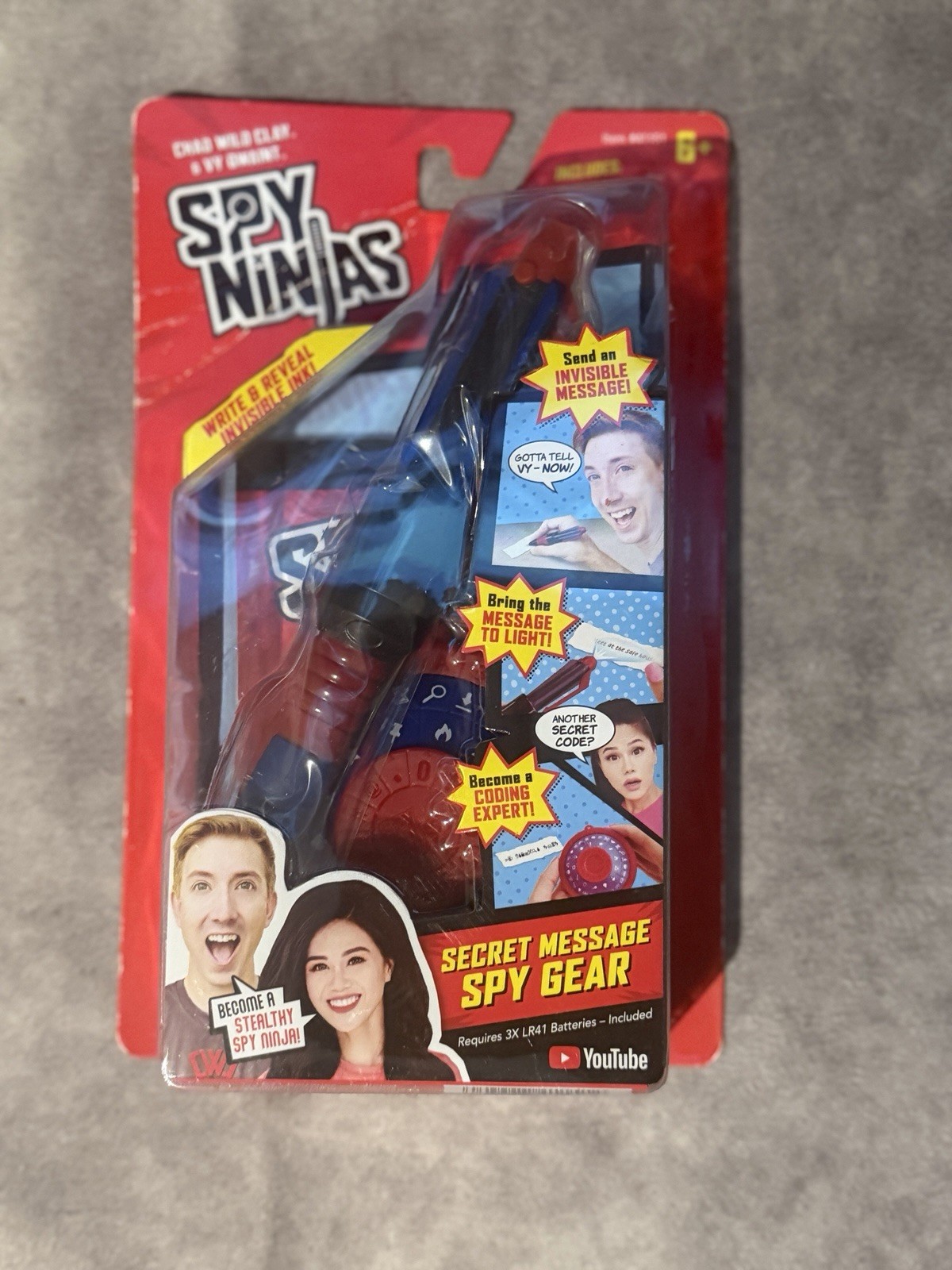 Spy gear secret agent pen uv light pen kit + invisible ink messages gadget toy