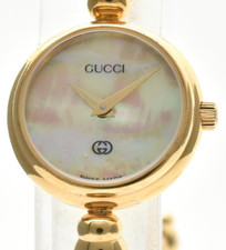 [Near MINT] Vintage GUCCI 2700L 20mm Shell Dial Gold Quartz Women's Watch