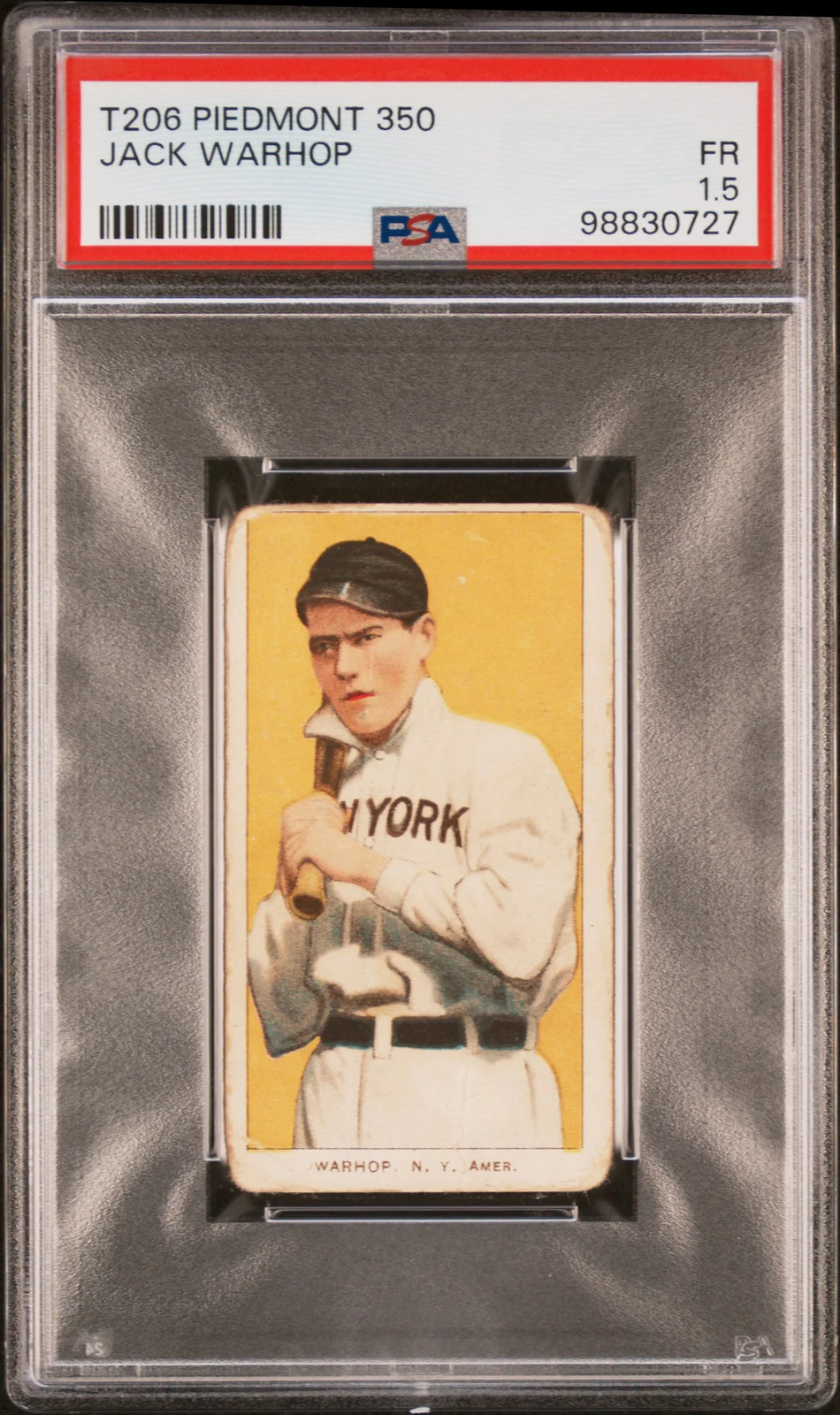 1909-11 T206 Piedmont 350 Jack Warhop PSA 1.5