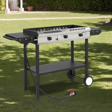 2 / 3 Burner Camping Electric Ignition Stove Propane w/ Shelf / Side Table Grill