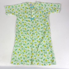 Vintage Carters Baby Infant Sleep Gown Robe Green Yellow Bunnies Puppies Newborn