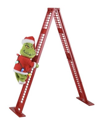 Animated Grinch 17'' Ladder Climbing Tabletop Christmas Tree Decoration LED