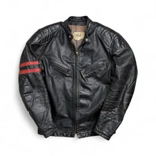 Vtg 1960s Bates Competition Cr Cafe Racer Leather Motorcycle Jacket Patina Sz 40