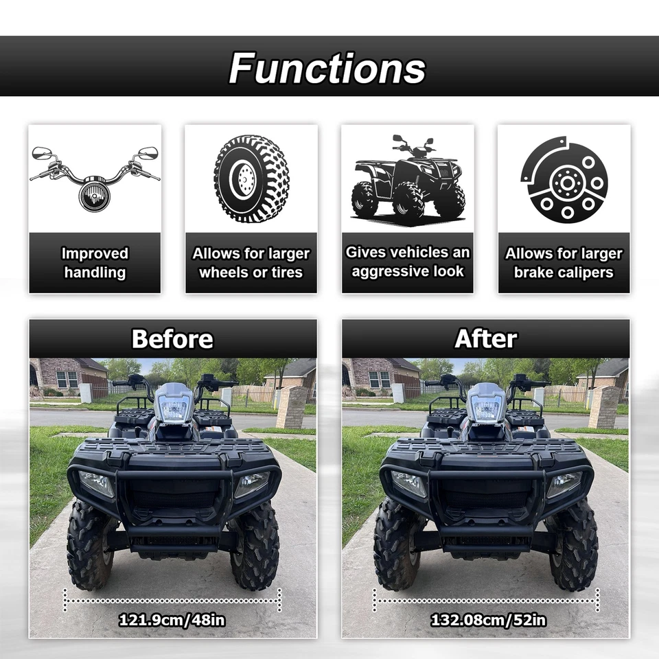 Espaciador adaptador de rueda 4 piezas 2,0" 4x156 mm para Kawasaki 300B Lakota/KSF 250 Mojave Foto 3 de 4