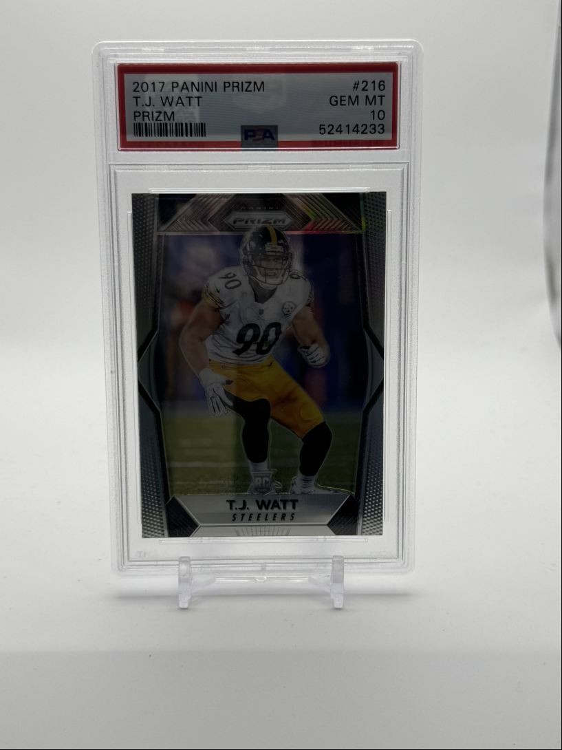 2017 Panini Prizm Silver T.J. Watt Rookie PSA 10 Pittsburgh Steelers #216