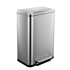 13 Gallon Stainless Steel Kitchen Trash Can Garbage Bin with Soft-Close Lid