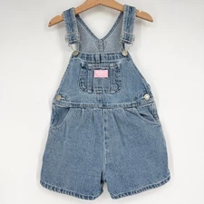 Oshkosh B'Gosh Girl Vintage Bib Denim Short Overalls Shortalls 3T Vestbak