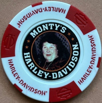 Harley Davidson Full Color Poker Chip Monty's HD in W. Bridgewater, MA    CLOSED