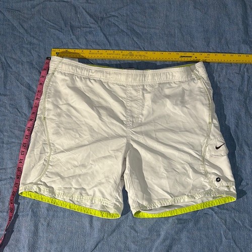 Nike Men’s White Core Solid Volley Swim Shorts Trunks Size Large L Good - Picture 2 of 11