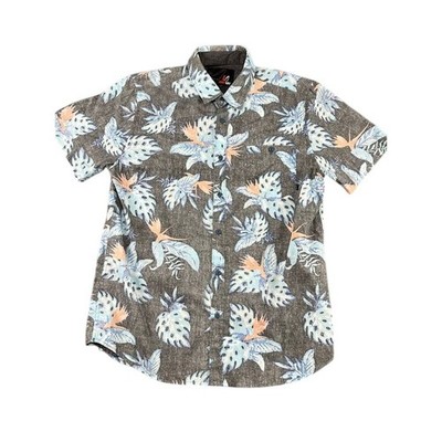 Men s Grey Hawaiian  Amplify Short Sleeve large  Shirt   Excellent Condition