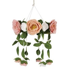 Baby Crib Mobile Wooden Hanging Nursery Baby Mobile for Crib, Handmade Flor...