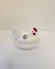 Vintage Westmoreland Milk Glass 3.5 Inch Hen on Nest Split Tail