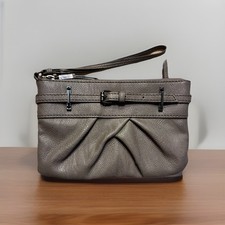 Simply Vera Vera Wang Womens Wristlet, Brown With Buckle Accent Zipper Pockets
