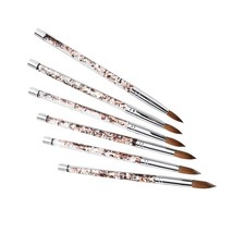 6pcs Kolinsky Sable Hair Nail Art Manicure Acrylic Brush Liquid Glitter Handle B