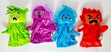 Hand2Mind Feelings Family Hand Puppets Set Of 4 Colorful Emotion Puppet